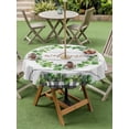 thumbnail image 3 of Spring Eucalyptus Leaves Outdoor Tablecloth - 60 Inch Round Dining Table Cover, Farmhouse Botanical Gray Wood Waterproof Outdoor Table Cloth with Umbrella Hole & Zipper for Picnic/Patio/Party, 3 of 7