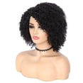 thumbnail image 3 of Women's black side-parted short curly wigs, 3 of 10