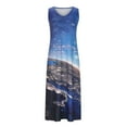 thumbnail image 4 of Lenago Robe de Maternité Grande Taille Femme Décontractée Grande Taille Imprimée Col en V Poches Sans Manches Maxi Longue Robe Été Plage Robes en Liquidation, 4 of 8