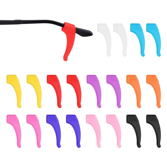 Glasses Ear Grips 20 Pair Anti Slip Eyeglass Ear Hooks Holder Glasses Ear Grip Sleeve Retainer Accessories Replacement for Men Women, Multicolor