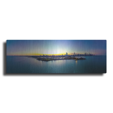 Luxe Metal Art 'Chicago - Planetarium Sunset' by Luxe Portfolio, Metal Wall Art, 48"x16"