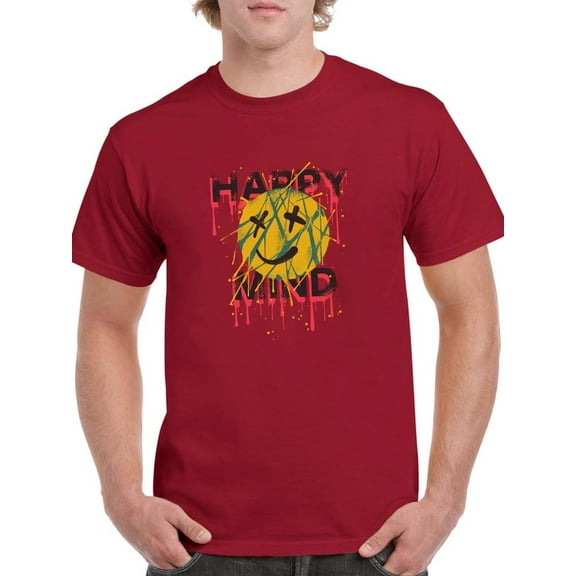Happy Mind Splashed Ink T-Shirt Men -Image by Shutterstock, Male XX-Large