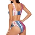 thumbnail image 3 of Traje De Baño De 2 Piezas, Transpirable, Ligero, Elástico, Lavado A Máquina, 100 % Poliéster, Traje De Baño Para Mujer, Estilo étnico Cómodo Para Actividades Acuáticas Para ANGGREK P1S, 3 of 5