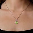 thumbnail image 3 of Gem Stone King 925 Sterling Silver Green Peridot and Purple Amethyst Pendant Earrings Set for Women (3.53 Cttw, Gemstone August Birthstone, with 18 inch Chain), 3 of 4