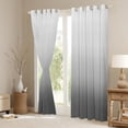 thumbnail image 3 of Feelyou Teens Abstract Ombre Curtains Pack of 2 (42x84 Each), Chic Grey Gradient Curtains Blackout, Modern Fashion Style Bedroom Curtains, Black Out Curtains Decor, 3 of 6