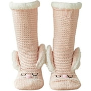 1 Pair Floor Socks Fuzzy High Elastic Pure Color Soft Floor Slipper Socks