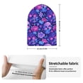 thumbnail image 2 of Pofeuu blue Skull purple flower1 Print Beanie Hat for Men Women Knit Winter Hat Warm Cuffed Skull Beanie Slouchy Soft Unisex, 2 of 6