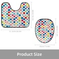 thumbnail image 3 of PhooArto Toilet Lid Cover and U-Shaped Toilet Floor Mat Set of 2 Pieces, Polka Dots Colorful Pattern Toilet Mat Set, Machine Washable Seat Covers Non-Slip Absorbent Rugs, 3 of 6