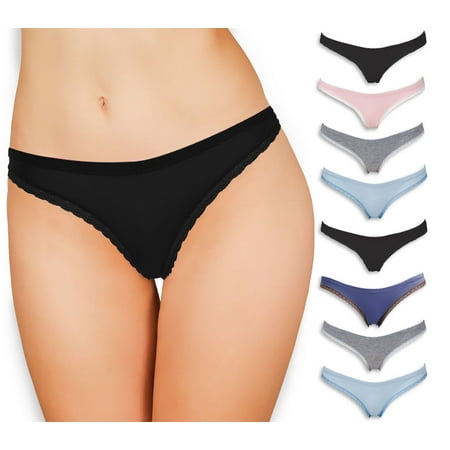 Emprella Cotton Underwear Women  8 Pack Womens Bikini Seamless Ladies Cheeky Panty - L