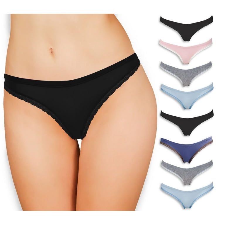 Emprella Cotton Underwear Women, 8 Pack Womens Bikini Seamless Ladies Cheeky  Panty - XL 