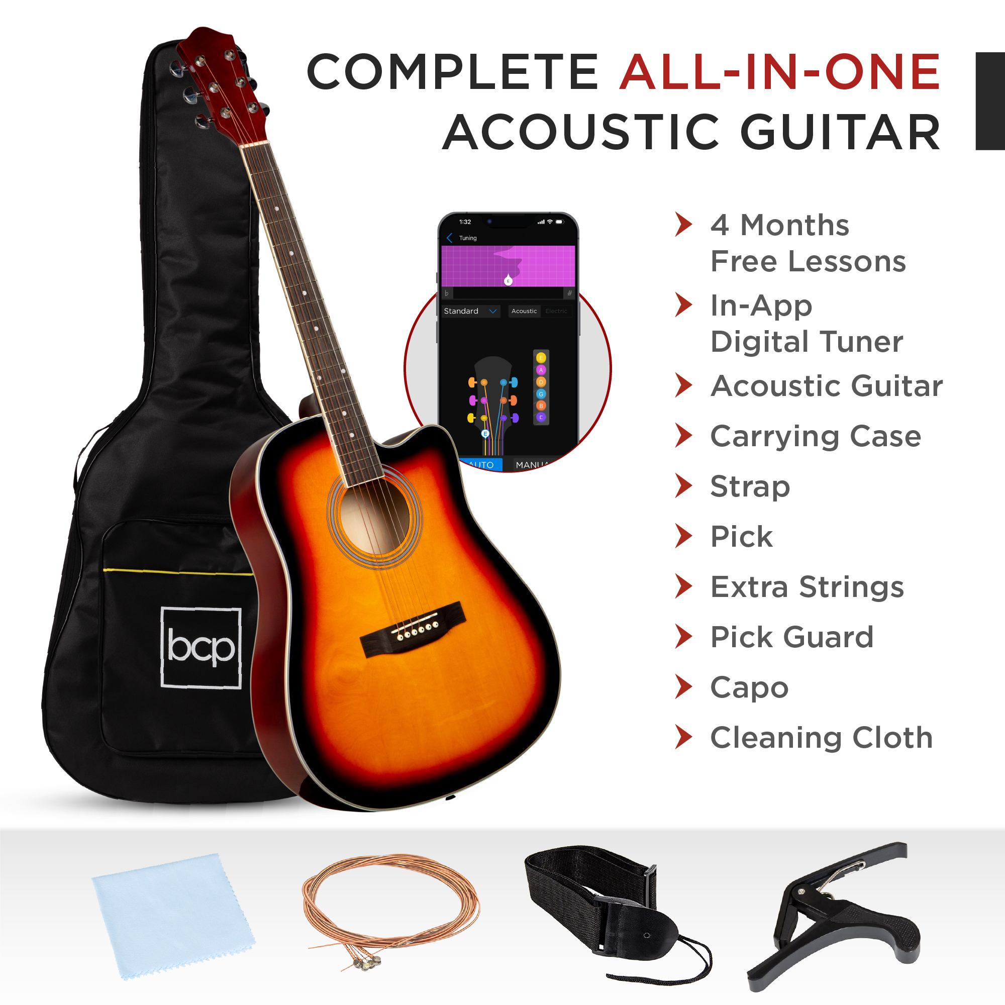 Best Choice Products 41in Full Size Acoustic Guitar Starter Set photo 3