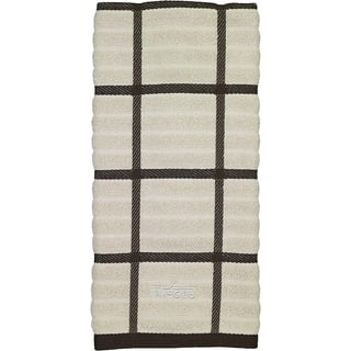 All-Clad Stripe Dual Sided Woven Kitchen Towel, Set of 3 - Cappuccino