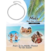 Silvora Cuban Link Chain Anklets for Women 925 Sterling Silver 8.6-10 Inch Adjustable Waterproof Ankle Bracelets Summer Beach Holiday, Birthday, Mothers Day Gifts