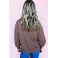 thumbnail image 3 of Women's Dark Khaki Contrast Terry Bow Pattern Drop Shoulder Sweatshirt | [ZhiHiMeRi] | (US 12-14)L, 3 of 10