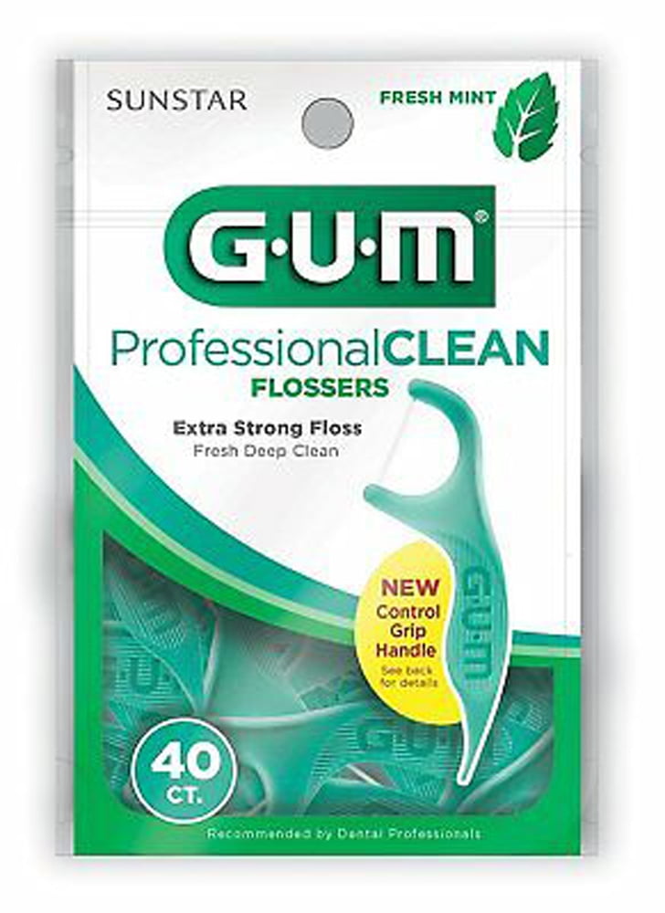 GUM Professional Clean Mint Flossers, 40 Count