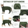thumbnail image 5 of IDOMIK Sticky Hair Cat Clothes Soft Elastic Skin-friendly Cat Recovery Suit Full Body Cat Onesie Prevent Hair Loss Stop Licking Skin Disease(Green, S), 5 of 7