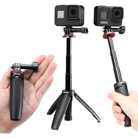 ULANZI Extendable Selfie Stick for Gopro Hero 10/9/8/7/6/5, Portable Mini Vlog Camera Tripod for Gopro Max DJI Osmo Action Insta 360 Action Camera Accessory Kits