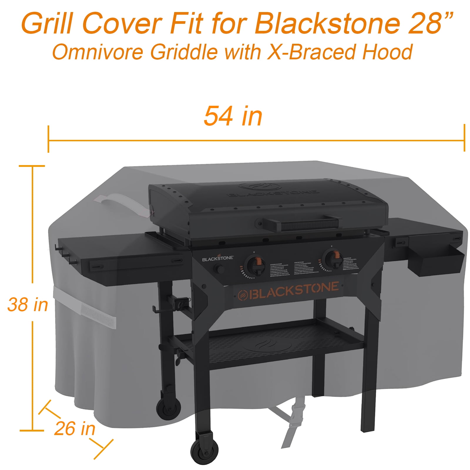 28 Inch Griddle Cover for Blackstone 28” Omnivore Griddle with X-Braced Hood, Heavy Duty Waterproof Griddle Cover for Blackstone 2311 Griddle