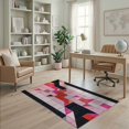 thumbnail image 2 of ODIKA 4'x6' Washable Area Rug Pet Friendly, Non-Shedding Pink Geometric Abstract Mosaic Contemporary Triangular Motif for Bedroom, Reading Nook, 2 of 7