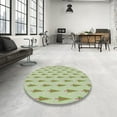 thumbnail image 3 of Ahgly Company Indoor Round Patterned Khaki Green Novelty Area Rugs, 7' Round, 3 of 6