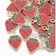 thumbnail image 1 of 10 colgantes de fresa con forma de fresa, de aleación esmaltada., 1 of 2