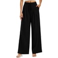 thumbnail image 3 of Plus Size Pants for Women Wide Leg High Waisted Casual Oversized Pants Women with Pockets S-3XL, 3 of 7