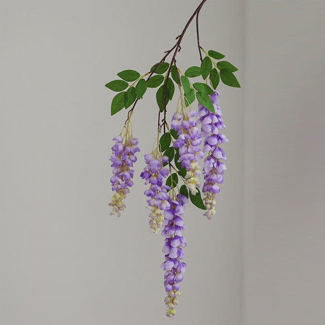 Tallos de Flores de Glicinia Artificiales Enredadera Colgante de Plástico Realista, Morado MNFD