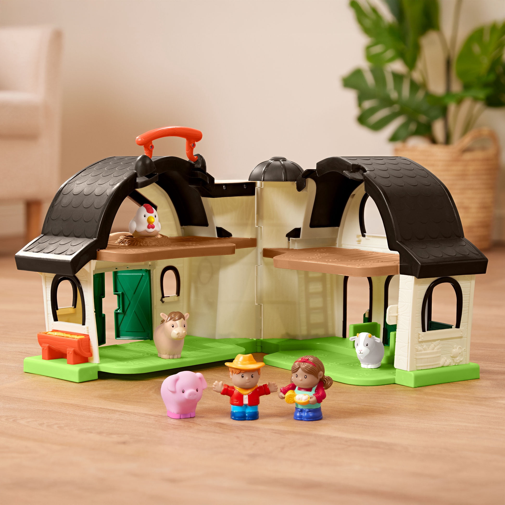 Battat My First Barn Birch White Foldable Farm Playset for 18 Months +