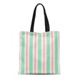 thumbnail image 1 of NUDECOR Sac Fourre-Tout en Toile Classique Aquarelle Rose Clair Beige et Bleu Écume Rayé Durable Réutilisable pour Courses, 1 of 1