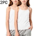 thumbnail image 3 of Cethrio Girls Knitted Tank Tops, 2 Piece Summer Soft Sleeveless Kids Undershirts White Size 3-4 T, 3 of 3