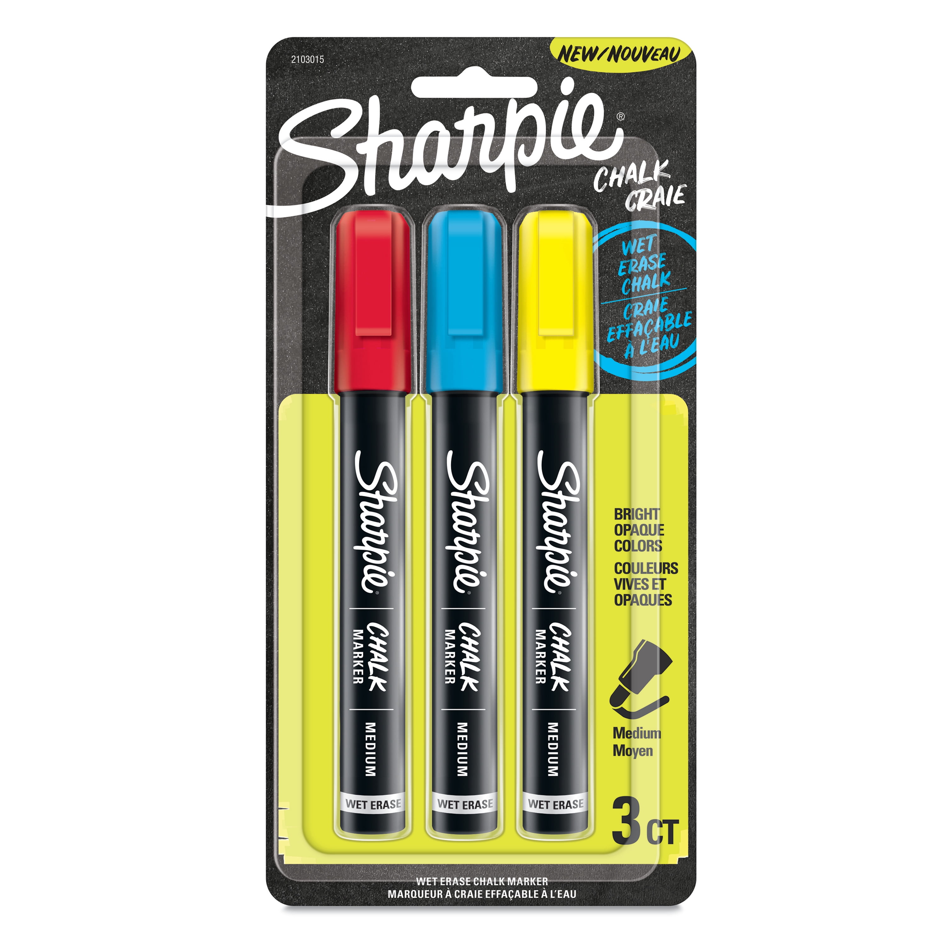 Sharpie Chalk Marker Set, 3-Color Primary Set