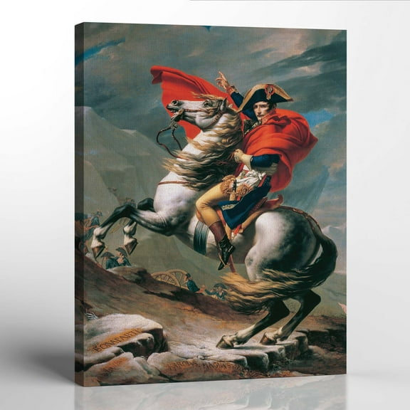 Fine Art Oil Painting Jacques Louis David Napoleon Crossing The Alps Canvas Print, Napoleon Portrait, Napoleon Painting , Ready To Hang for Living Room Home Wall Décor 16x20