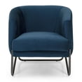 thumbnail image 3 of Herval Upholstered Modern Arm Chair in Dark Blue with Metal Legs, 3 of 9