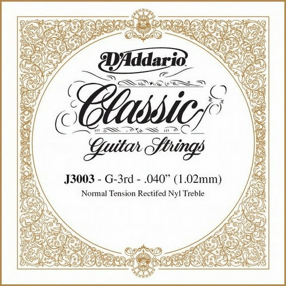 D'Addario J3006 Rectified Classical Guitar Single String, Normal Tension, Third String