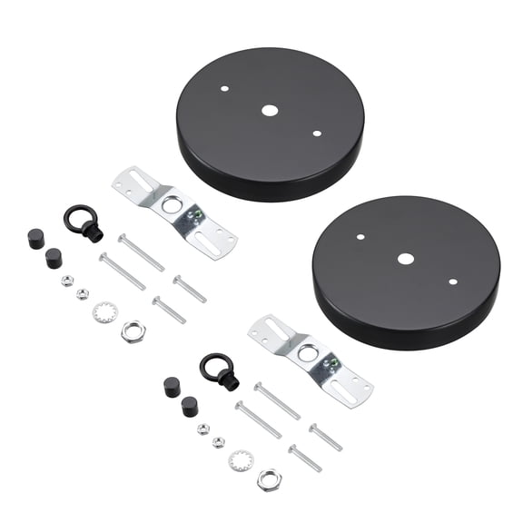 Aspen Creative 21517-12 Contemporary Fixture Canopy Kit, 4-3/4" Diameter with Loop, 7/16" Center Hole, Matte Black, 2 Sets/Pack