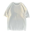 thumbnail image 3 of BiZtdJrK Big and Tall T Shirts for Men Waffle Knit Short Sleeve Casual T Shirt Loose Breathable Summer Tee Tops White XL, 3 of 6