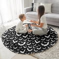 thumbnail image 3 of Black Halloween Bat Silhouettes Round Blanket,Comfortable Soft Flannel Throw Blanket,All Season,Warm Lightweight Blankets for Sofa Bed Couch Living Room Chair 60"x60", 3 of 5