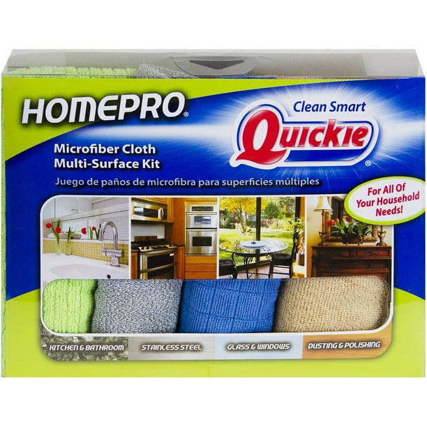Quickie Microfiber Household Surfaces Cloth 4 Pack