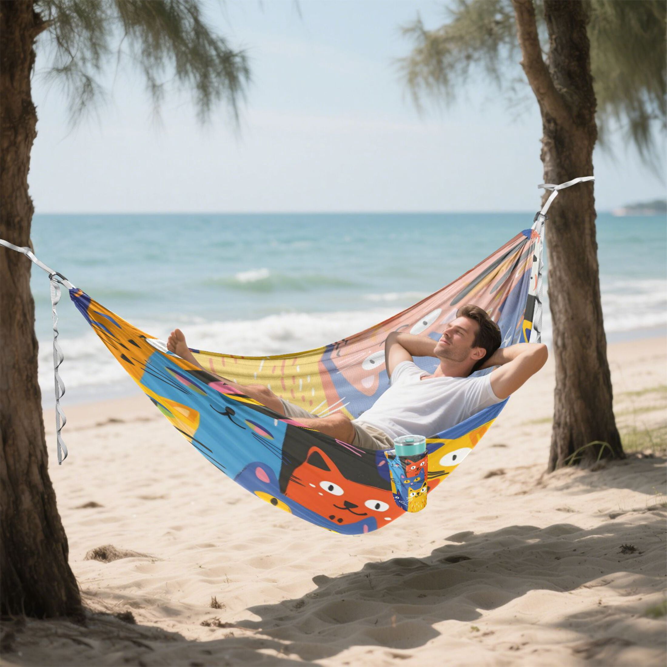 Hammock Camping Hammock Nylon Portable Hammock Travel Camping Hammock Colored Cat