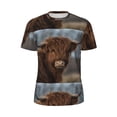 thumbnail image 5 of Wukai Yak Print Men's Short-Sleeved Mesh T-Shirt,Quick-Dry Short Sleeve Workout T-Shirt-5X-Large, 5 of 8
