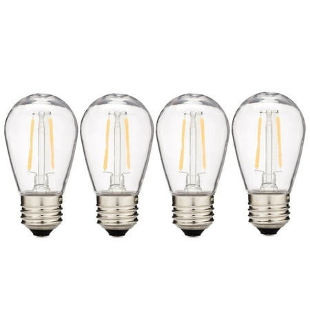 

S14 LED Filament Bulbs | Sun Warm White Patio Light Replacement Bulbs | E26 Base - Large Bulbs Fit Standard Lamp Sockets