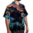 thumbnail image 2 of Starry bird Men's Short Sleeve Casual Printed Button Down Beach Shirt - Summer Unisex Top, 2 of 6