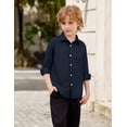 thumbnail image 3 of Arshiner Boys Long Sleeve Dress Shirt Button Down Shirts Formal School Uniform Shirt, 3 of 6