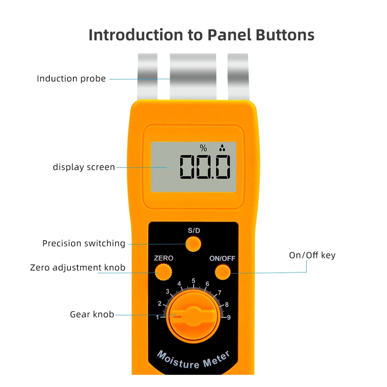 DM200T Textile Moisture Meter Sensitive Induction Probe Humidity Instruments Digital Hygrometer Used For Measuring Garment Yarn