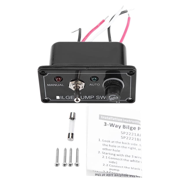 Panel De Interruptores De Bomba De Achique Con Indicador Led De 12 V Cc Manual/Apagado/Automático Para Barco Marino Minnieouse VI003472-00