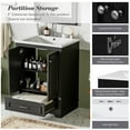 thumbnail image 6 of 24-inch bathroom vanity with ceramic sink combination, sturdy and stable, modern freestanding storage cabinet with ample storage space, with silver handles and soft-close doors, 6 of 9