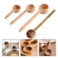 thumbnail image 3 of Wooden Measuring Spoon Tea Coffee Scoop Sugar Spice Long Handle 60ml, 3 of 12