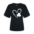 thumbnail image 4 of Pxiakgy Vente Chaude! T-Shirt Trèfle de la Saint-Patrick pour Femmes Chanceux Irlandais Manches Courtes T-Shirt Graphique Trèfle Mode Décontractée Imprimé Amour Col Rond Manches Courtes T-Shirt, 4 of 4