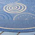 thumbnail image 3 of Safavieh Courtyard Hugo Oriental Indoor/Outdoor Area Rug, Blue/Natural, 6'7" x 6'7" Round, 3 of 11