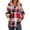 Red, variant on WTOBBY Women's Fashion Lightweight Long Sleeve Pullover with Pockets Preppy Graphic Hoodie, Retro Button Plaid Design for Casual Wear, Comfortable and Stylish for Daily Use,Dark Green L